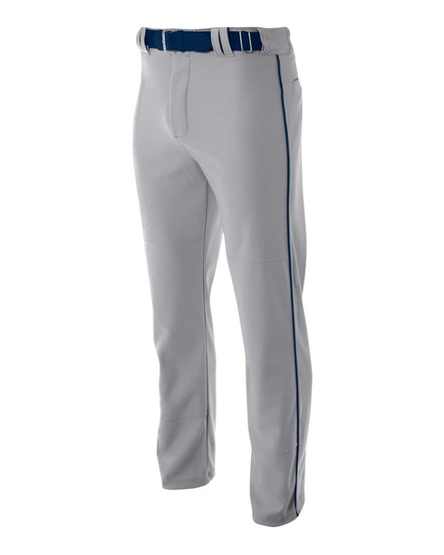 A4 Youth Pro Style Open Bottom Baggy Cut Baseball Pant (NB6162), Color 'Gray/Navy'